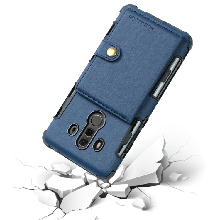 For Huawei Mate 10 Pro Brushed Texture Shockproof PU + TPU Case, with Card Slots & Wallet & Photo Frame
