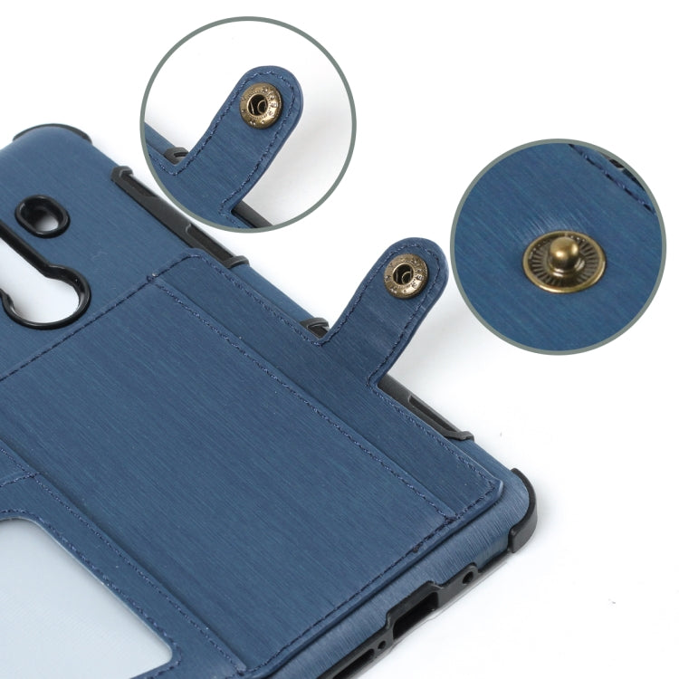 For Huawei Mate 10 Pro Brushed Texture Shockproof PU + TPU Case, with Card Slots & Wallet & Photo Frame