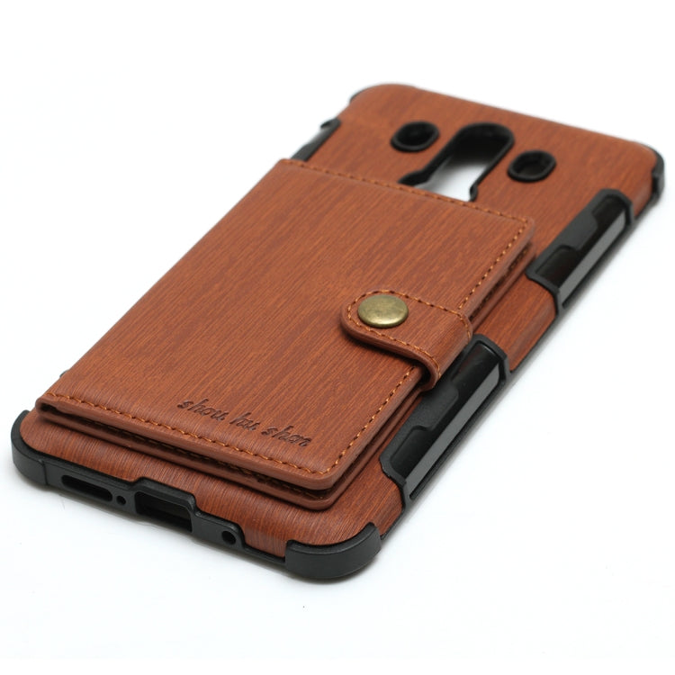 For Huawei Mate 10 Pro Brushed Texture Shockproof PU + TPU Case, with Card Slots & Wallet & Photo Frame