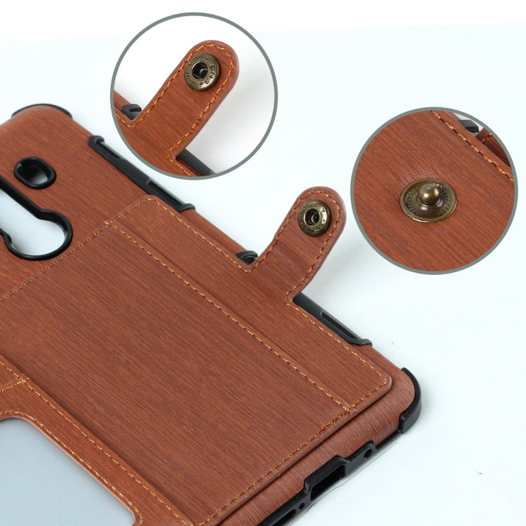 For Huawei Mate 10 Pro Brushed Texture Shockproof PU + TPU Case, with Card Slots & Wallet & Photo Frame