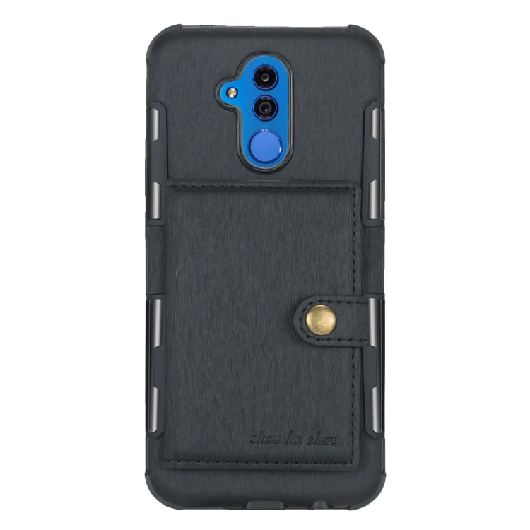 For Huawei Mate 20 Lite Brushed Texture Shockproof PU + TPU Case, with Card Slots & Wallet & Photo Frame