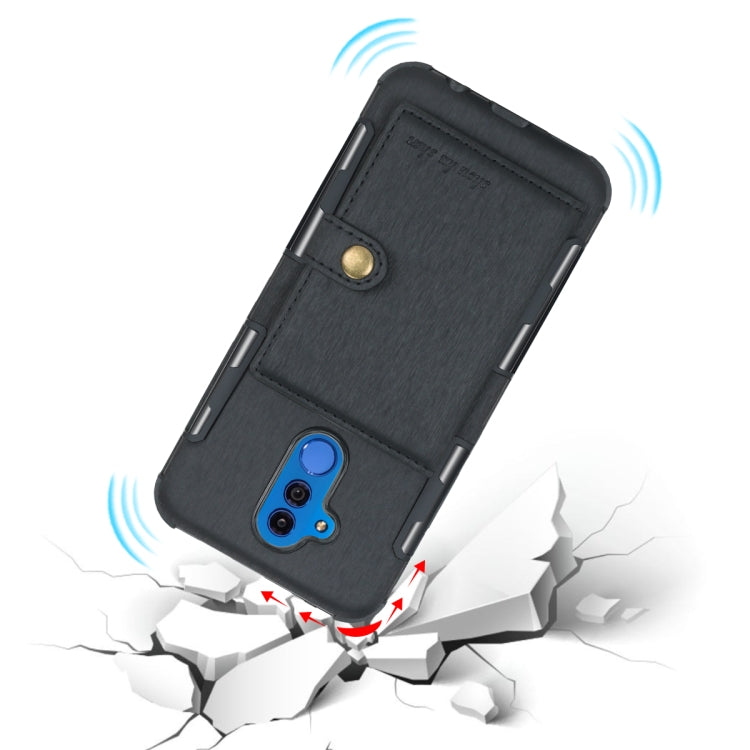 For Huawei Mate 20 Lite Brushed Texture Shockproof PU + TPU Case, with Card Slots & Wallet & Photo Frame