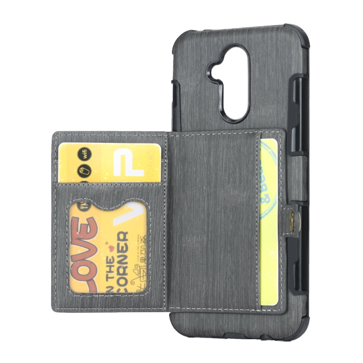 For Huawei Mate 20 Lite Brushed Texture Shockproof PU + TPU Case, with Card Slots & Wallet & Photo Frame
