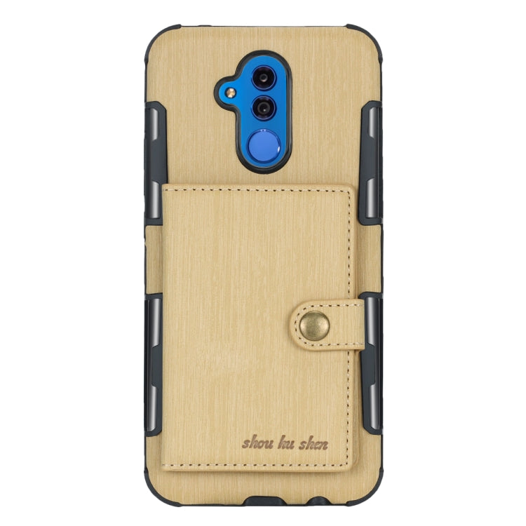For Huawei Mate 20 Lite Brushed Texture Shockproof PU + TPU Case, with Card Slots & Wallet & Photo Frame