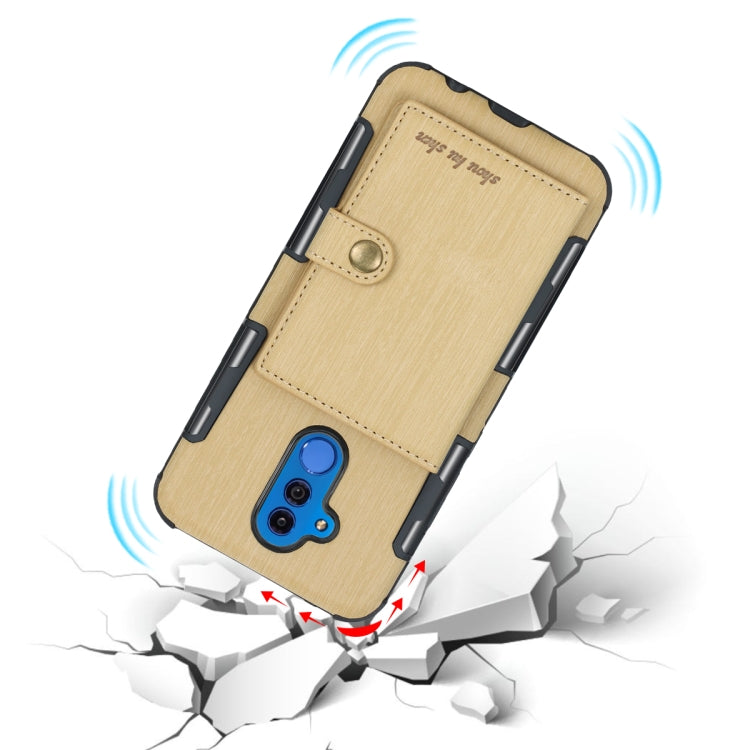 For Huawei Mate 20 Lite Brushed Texture Shockproof PU + TPU Case, with Card Slots & Wallet & Photo Frame