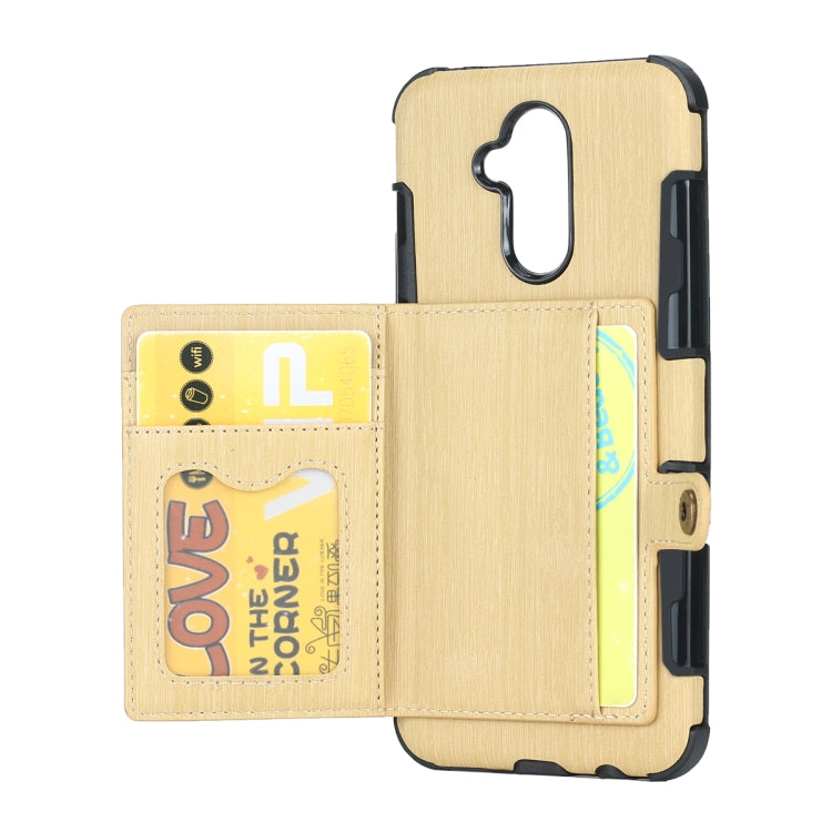 For Huawei Mate 20 Lite Brushed Texture Shockproof PU + TPU Case, with Card Slots & Wallet & Photo Frame