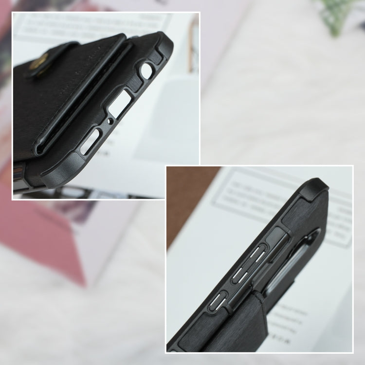 For Huawei Mate 20 Lite Brushed Texture Shockproof PU + TPU Case, with Card Slots & Wallet & Photo Frame