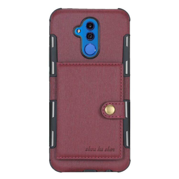 For Huawei Mate 20 Lite Brushed Texture Shockproof PU + TPU Case, with Card Slots & Wallet & Photo Frame