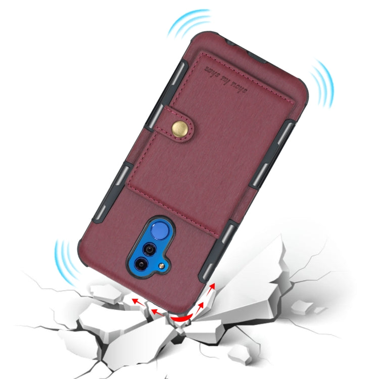 For Huawei Mate 20 Lite Brushed Texture Shockproof PU + TPU Case, with Card Slots & Wallet & Photo Frame