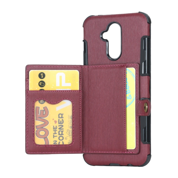 For Huawei Mate 20 Lite Brushed Texture Shockproof PU + TPU Case, with Card Slots & Wallet & Photo Frame