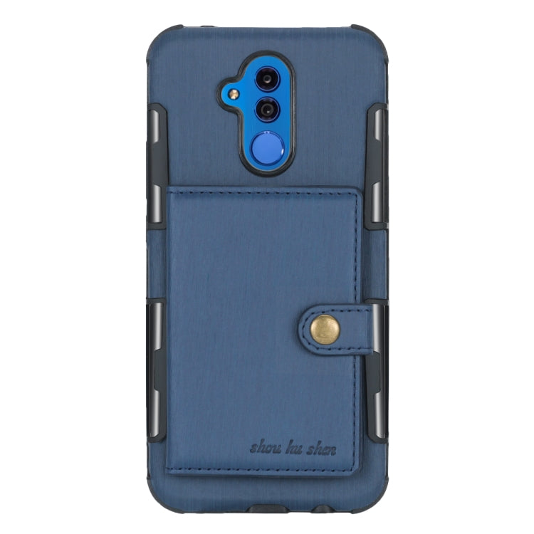For Huawei Mate 20 Lite Brushed Texture Shockproof PU + TPU Case, with Card Slots & Wallet & Photo Frame