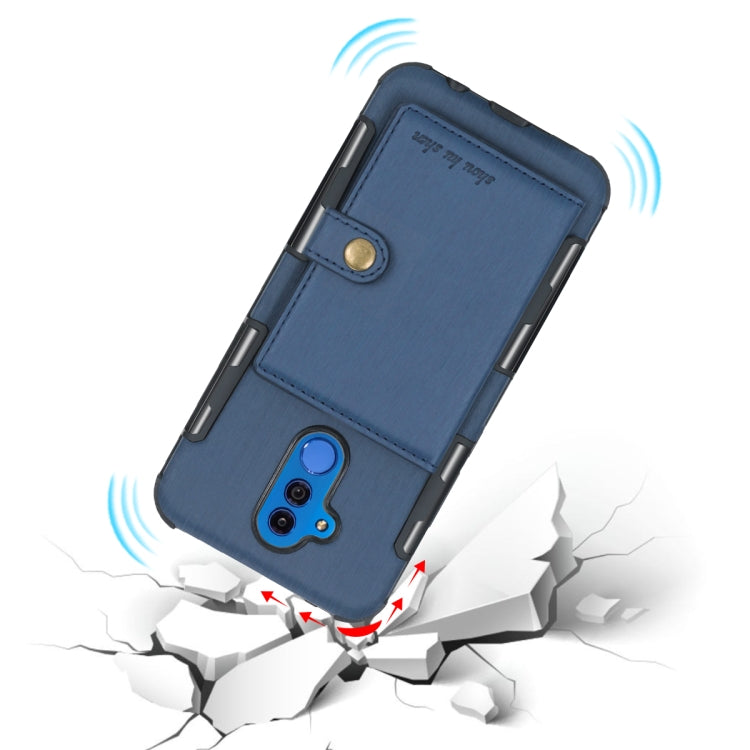 For Huawei Mate 20 Lite Brushed Texture Shockproof PU + TPU Case, with Card Slots & Wallet & Photo Frame