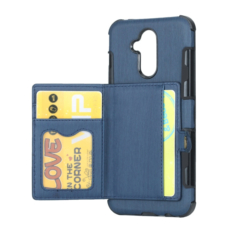 For Huawei Mate 20 Lite Brushed Texture Shockproof PU + TPU Case, with Card Slots & Wallet & Photo Frame
