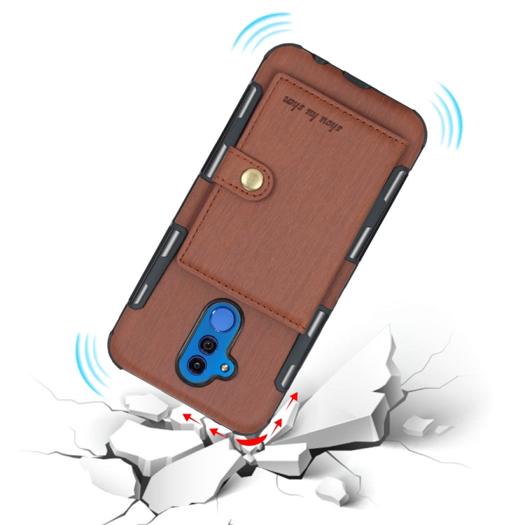 For Huawei Mate 20 Lite Brushed Texture Shockproof PU + TPU Case, with Card Slots & Wallet & Photo Frame