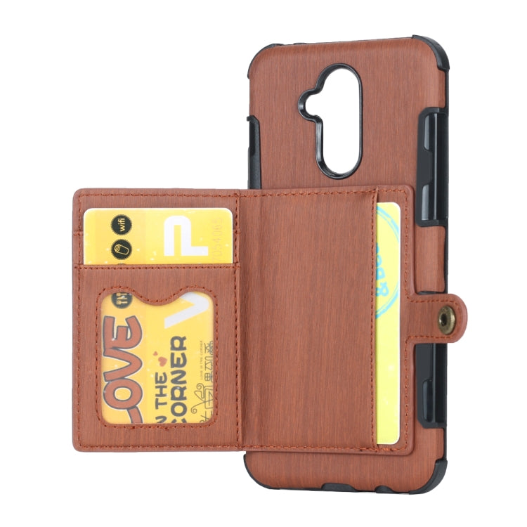For Huawei Mate 20 Lite Brushed Texture Shockproof PU + TPU Case, with Card Slots & Wallet & Photo Frame
