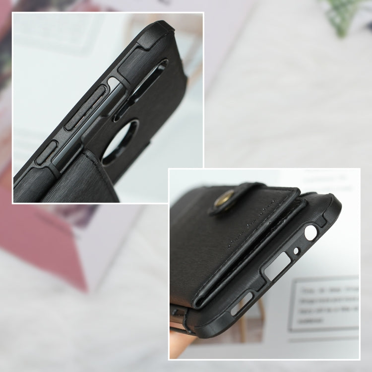 For Huawei P Smart (2019) Brushed Texture Shockproof PU + TPU Case, with Card Slots & Wallet & Photo Frame