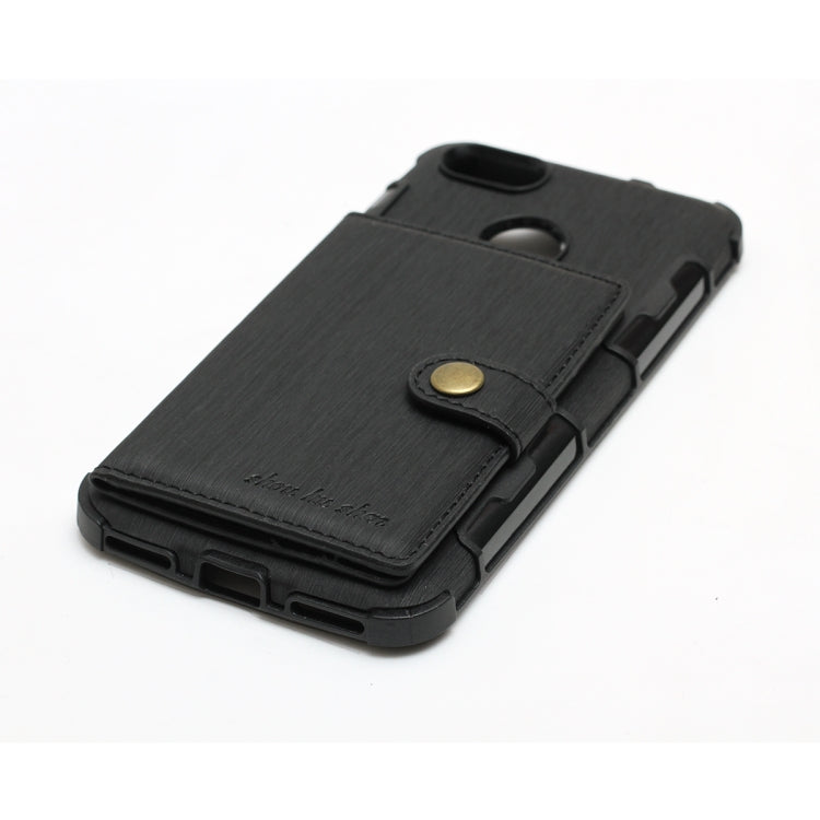 For Huawei P9 Lite mini Brushed Texture Shockproof PU + TPU Case, with Card Slots & Wallet & Photo Frame