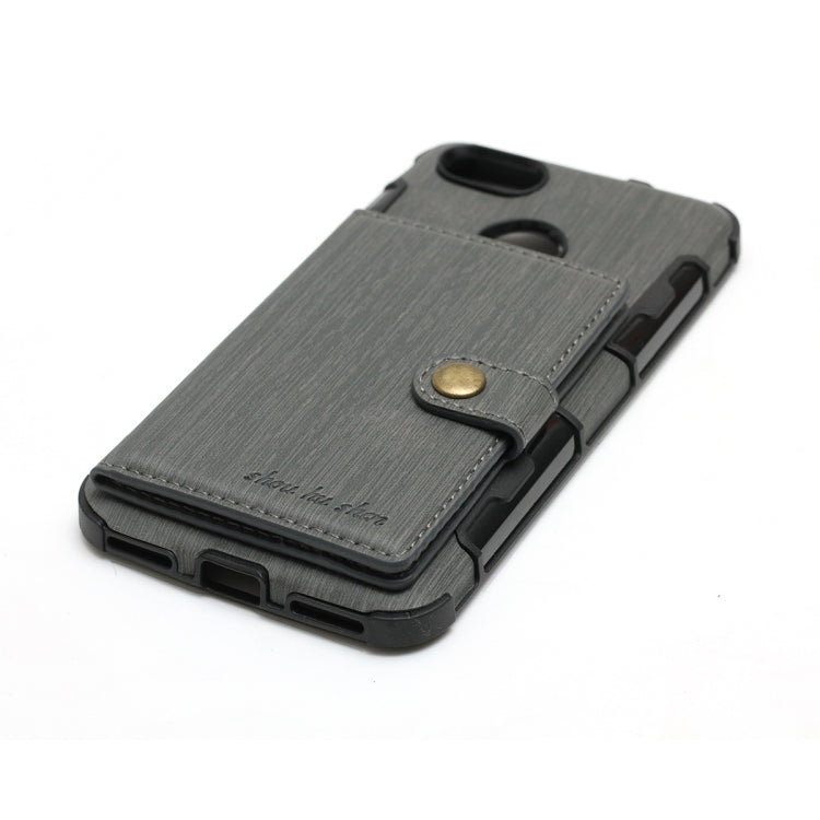 For Huawei P9 Lite mini Brushed Texture Shockproof PU + TPU Case, with Card Slots & Wallet & Photo Frame