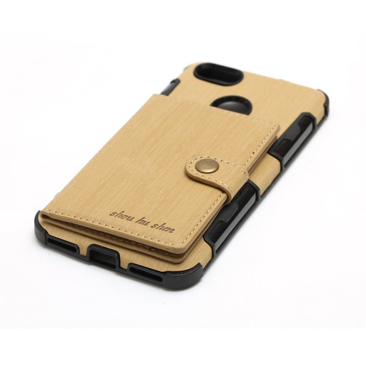 For Huawei P9 Lite mini Brushed Texture Shockproof PU + TPU Case, with Card Slots & Wallet & Photo Frame