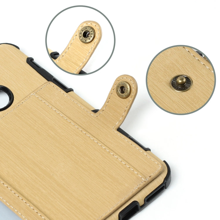 For Huawei P9 Lite mini Brushed Texture Shockproof PU + TPU Case, with Card Slots & Wallet & Photo Frame