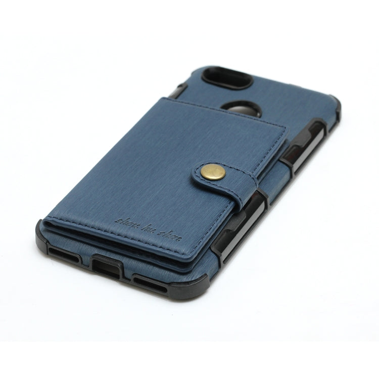 For Huawei P9 Lite mini Brushed Texture Shockproof PU + TPU Case, with Card Slots & Wallet & Photo Frame