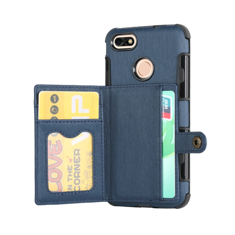 For Huawei P9 Lite mini Brushed Texture Shockproof PU + TPU Case, with Card Slots & Wallet & Photo Frame