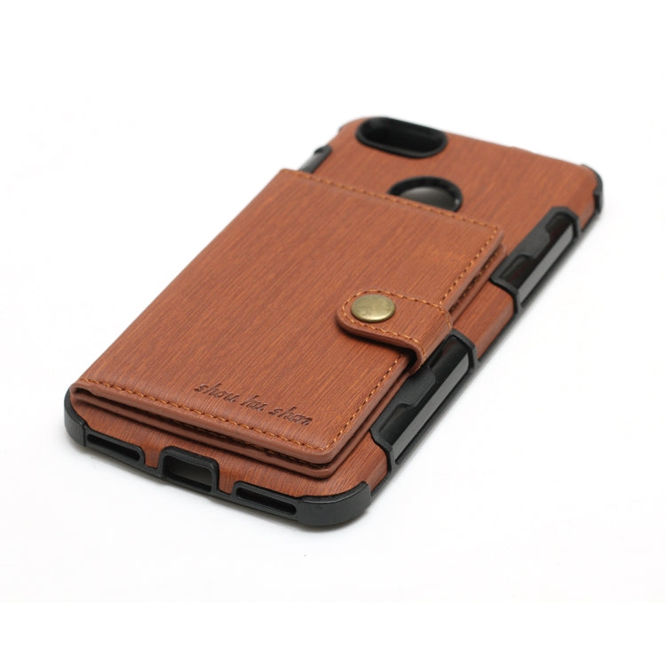 For Huawei P9 Lite mini Brushed Texture Shockproof PU + TPU Case, with Card Slots & Wallet & Photo Frame