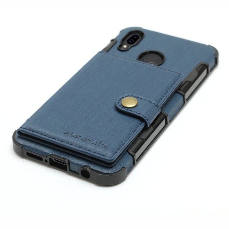 For Huawei P20 Lite Brushed Texture Shockproof PU + TPU Case, with Card Slots & Wallet & Photo Frame