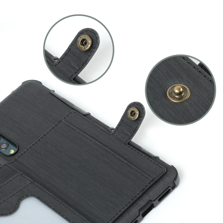 For Huawei P20 Pro Brushed Texture Shockproof PU + TPU Case, with Card Slots & Wallet & Photo Frame