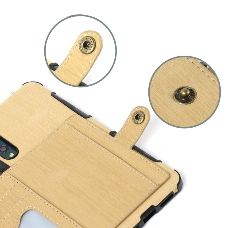 For Huawei P20 Pro Brushed Texture Shockproof PU + TPU Case, with Card Slots & Wallet & Photo Frame