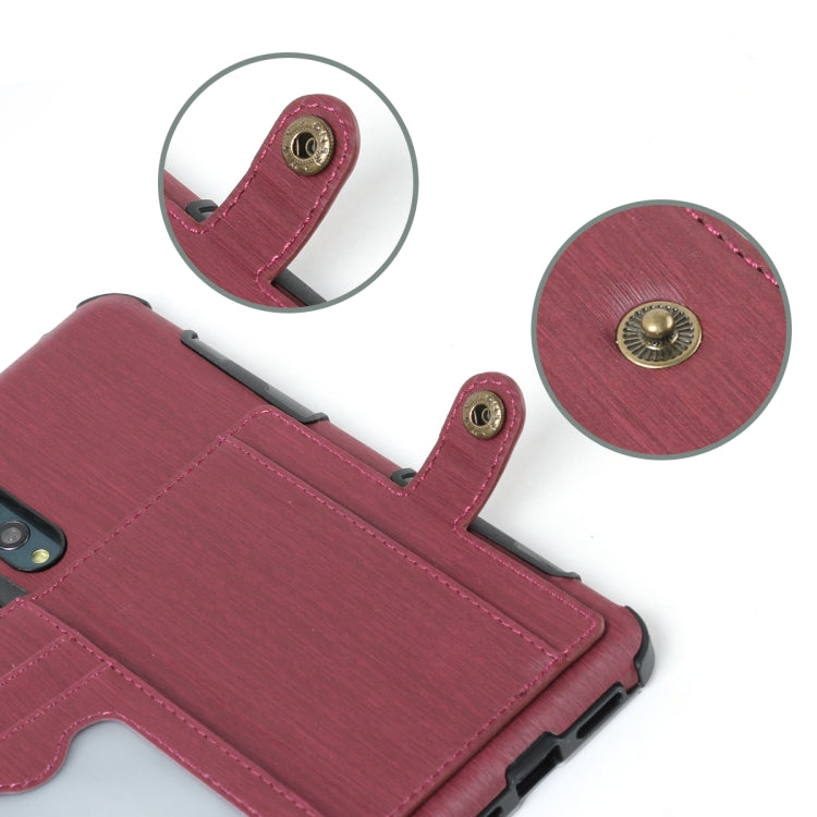 For Huawei P20 Pro Brushed Texture Shockproof PU + TPU Case, with Card Slots & Wallet & Photo Frame
