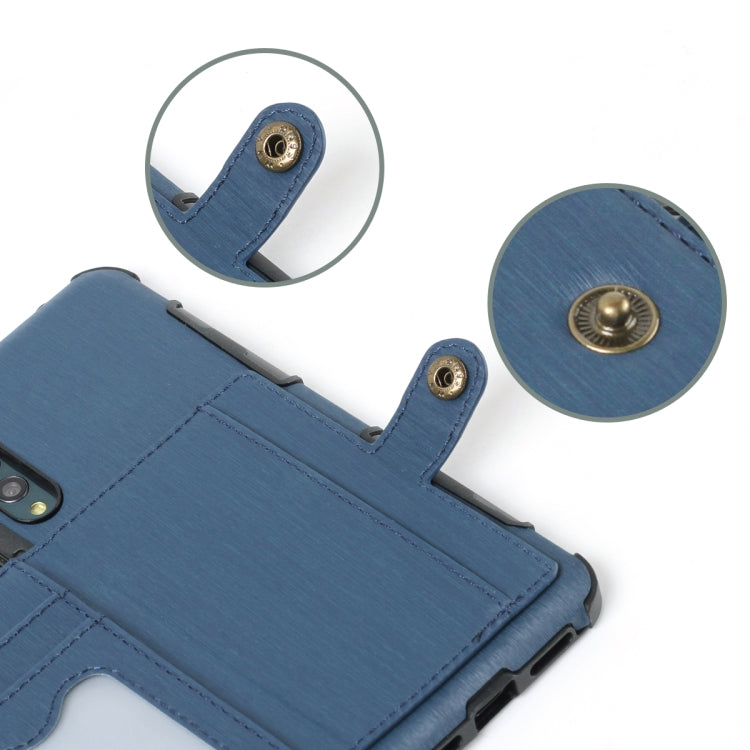 For Huawei P20 Pro Brushed Texture Shockproof PU + TPU Case, with Card Slots & Wallet & Photo Frame