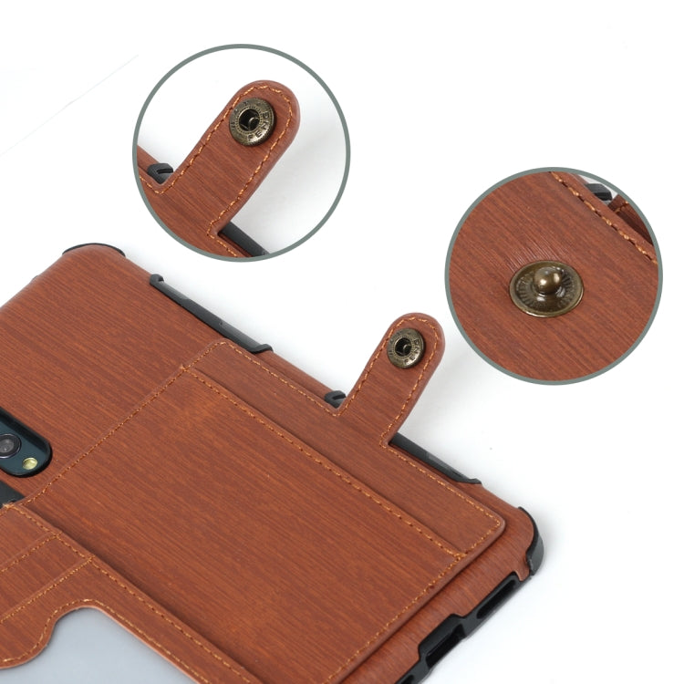 For Huawei P20 Pro Brushed Texture Shockproof PU + TPU Case, with Card Slots & Wallet & Photo Frame