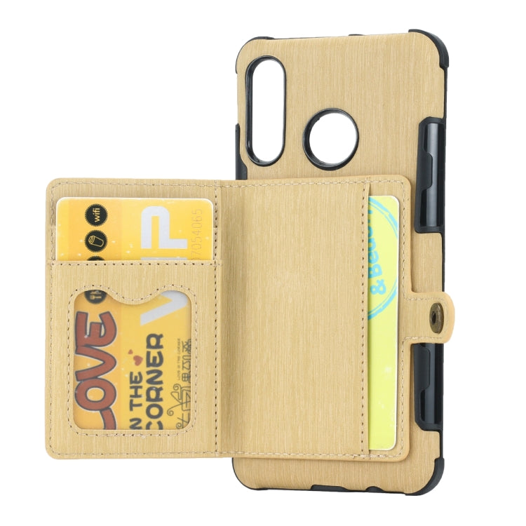 For Huawei P30 Lite Brushed Texture Shockproof PU + TPU Case, with Card Slots & Wallet & Photo Frame