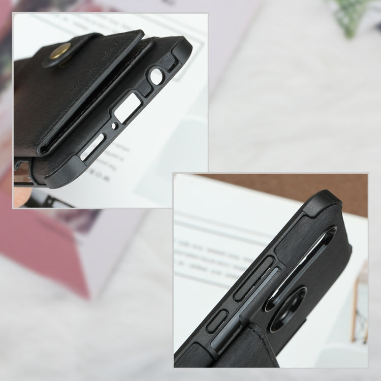 For Huawei P30 Lite Brushed Texture Shockproof PU + TPU Case, with Card Slots & Wallet & Photo Frame
