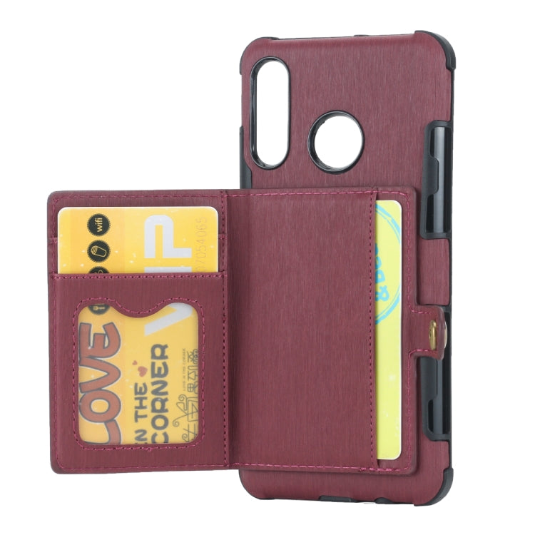 For Huawei P30 Lite Brushed Texture Shockproof PU + TPU Case, with Card Slots & Wallet & Photo Frame