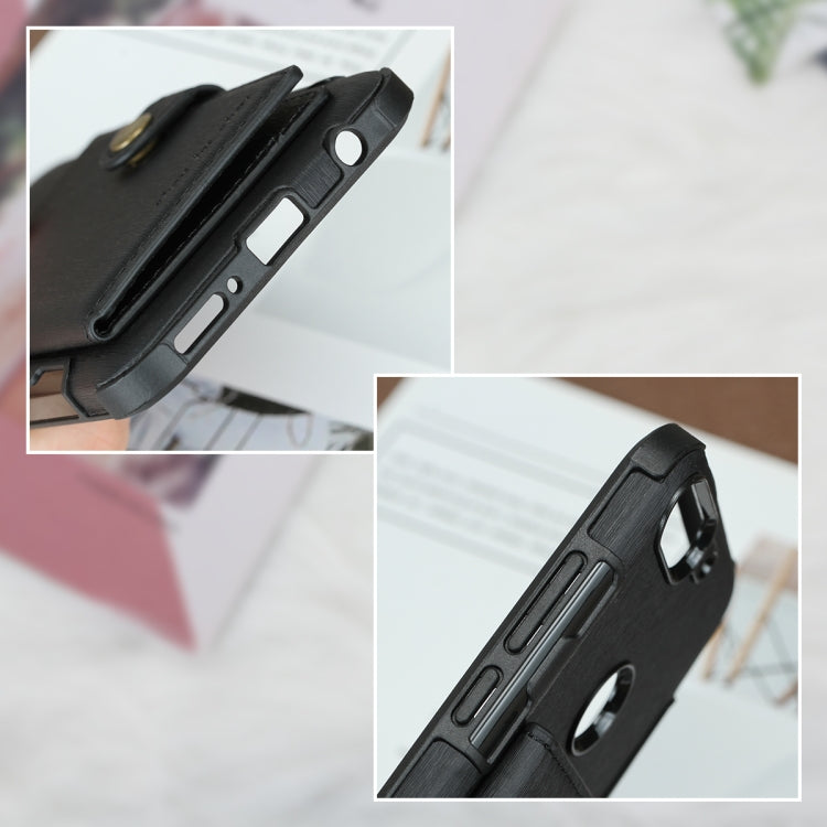 For Huawei Y7 (2018) Brushed Texture Shockproof PU + TPU Case, with Card Slots & Wallet & Photo Frame