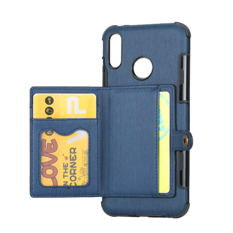 For Huawei Y9 (2019) / Enjoy 9 Plus Brushed Texture Shockproof PU + TPU Case, with Card Slots & Wallet & Photo Frame