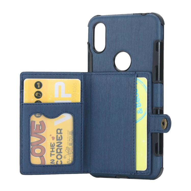 For Motorola One (P30 Play) Brushed Texture Shockproof PU + TPU Case, with Card Slots & Wallet & Photo Frame