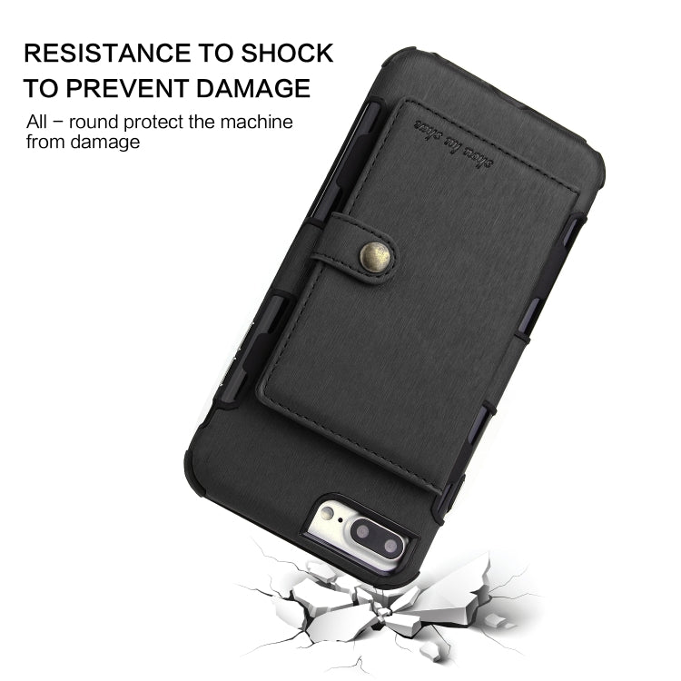 For iPhone 6s Plus / 6 Plus Brushed Texture Shockproof PU + TPU Case, with Card Slots & Wallet & Photo Frame