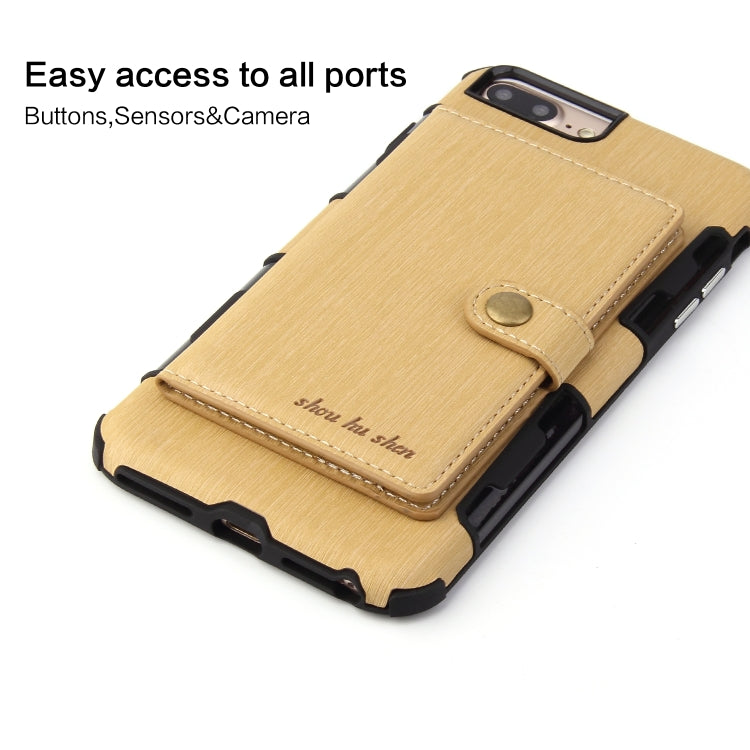 For iPhone 6s Plus / 6 Plus Brushed Texture Shockproof PU + TPU Case, with Card Slots & Wallet & Photo Frame