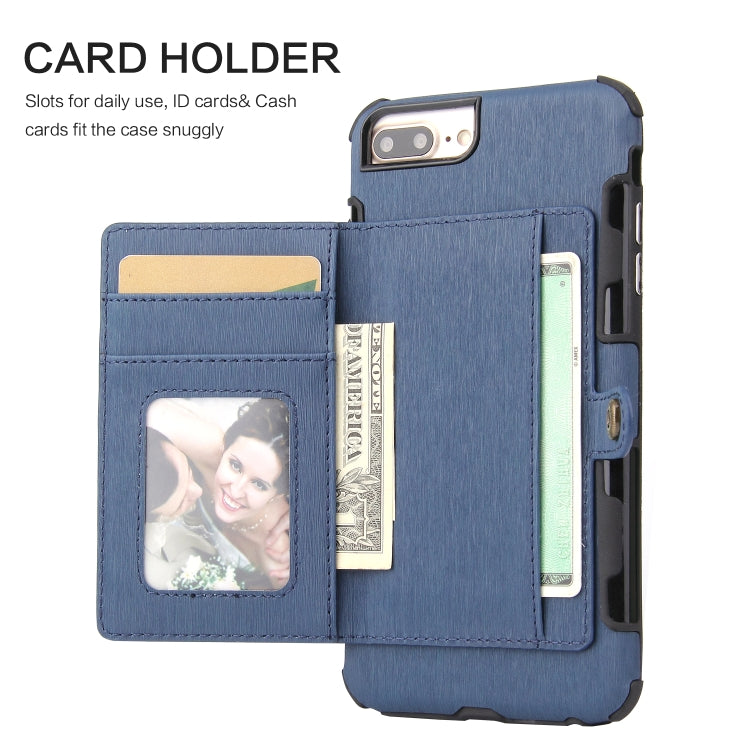 For iPhone 6s Plus / 6 Plus Brushed Texture Shockproof PU + TPU Case, with Card Slots & Wallet & Photo Frame
