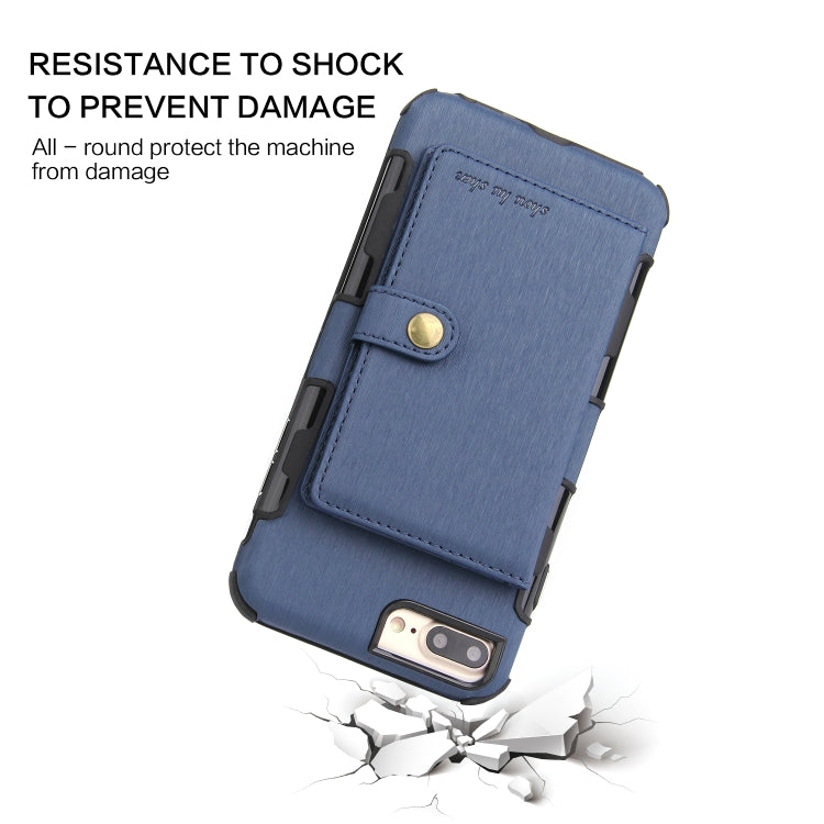 For iPhone 6s Plus / 6 Plus Brushed Texture Shockproof PU + TPU Case, with Card Slots & Wallet & Photo Frame