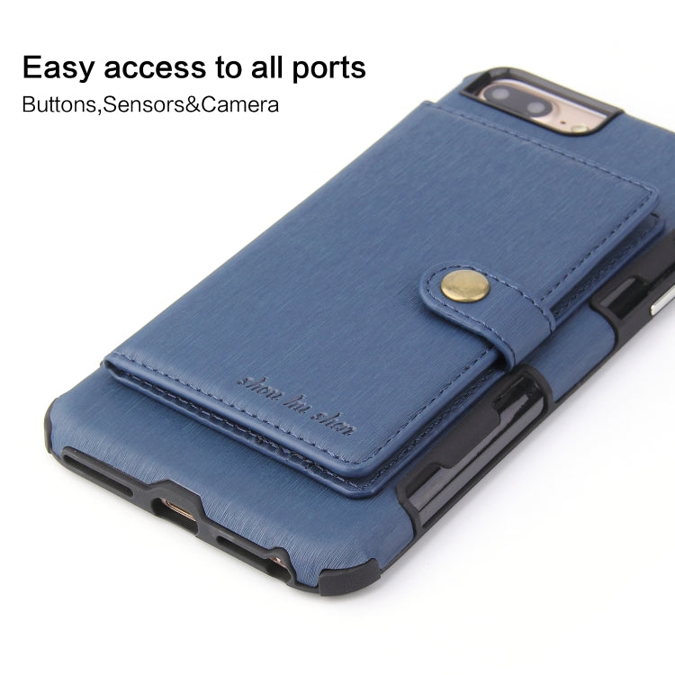 For iPhone 6s Plus / 6 Plus Brushed Texture Shockproof PU + TPU Case, with Card Slots & Wallet & Photo Frame