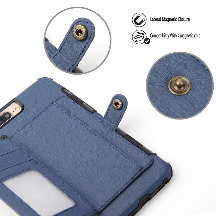 For iPhone 6s Plus / 6 Plus Brushed Texture Shockproof PU + TPU Case, with Card Slots & Wallet & Photo Frame