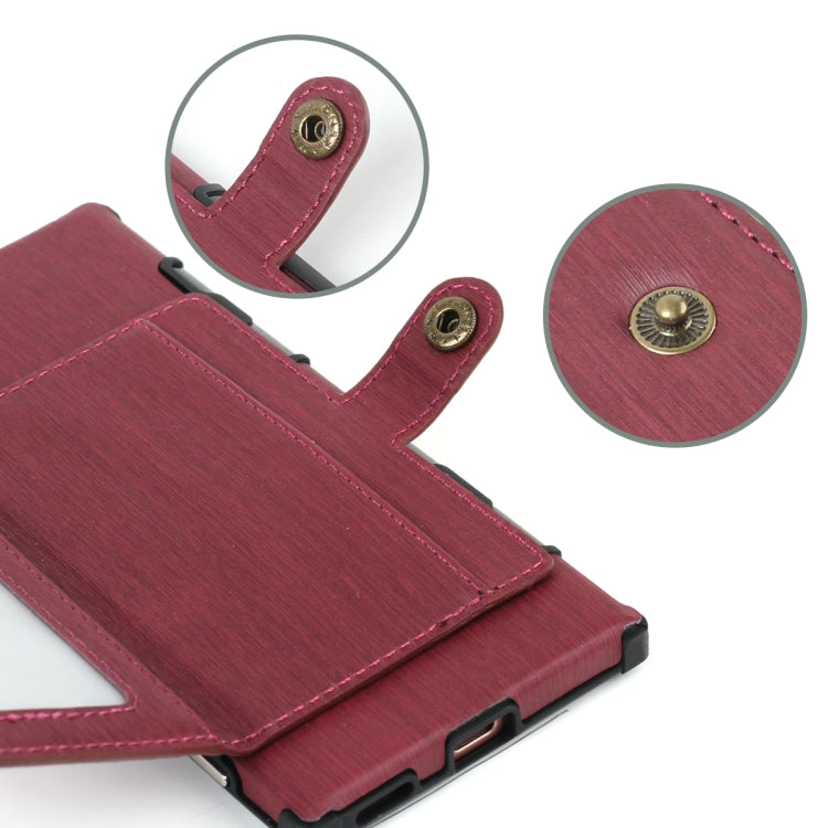 For Sony Xperia XA1 Brushed Texture Shockproof PU + TPU Case, with Card Slots & Wallet & Photo Frame