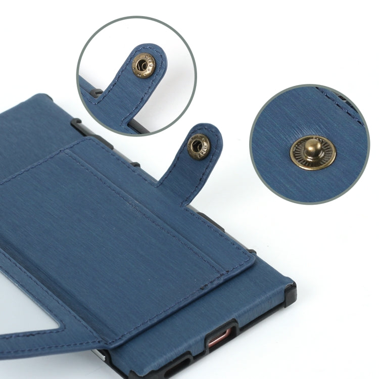 For Sony Xperia XA1 Brushed Texture Shockproof PU + TPU Case, with Card Slots & Wallet & Photo Frame