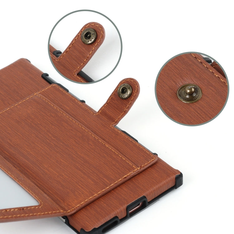 For Sony Xperia XA1 Brushed Texture Shockproof PU + TPU Case, with Card Slots & Wallet & Photo Frame