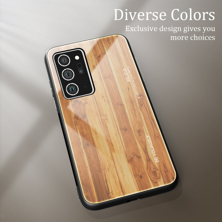 For Samsung Galaxy Note20 Wood Grain Glass Protective Case
