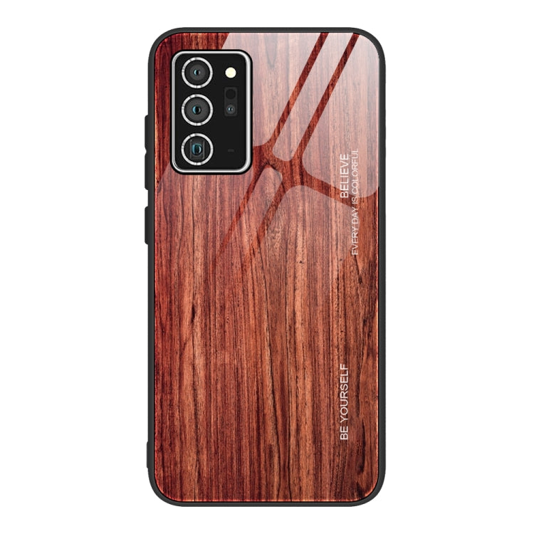 For Samsung Galaxy Note20 Wood Grain Glass Protective Case
